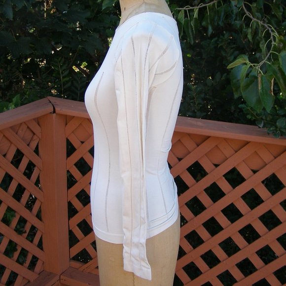 NEW M heart M Ivory stretch Long sleeve tee ONE SIZE fits up to M/8 - Picture 7 of 11